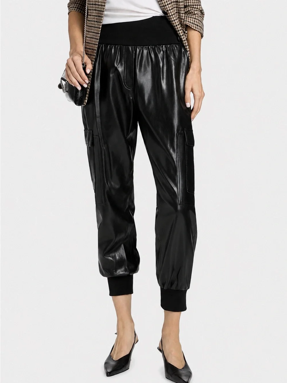 Cinq à Sept Likely Giles Faux-Leather Crop Pants Size XS
